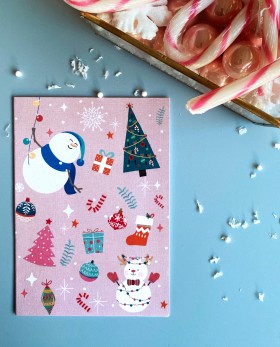 Ευχετήρια Κάρτα Snowmen And Gifts