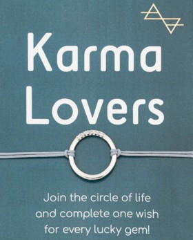 Charm Karma Lovers Ασημί με Λευκά Ζιργκόν