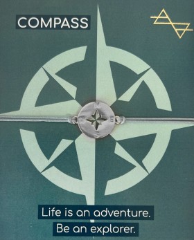 Charm Compass Ασημί