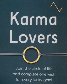 Charm Karma Lovers Χρυσό με Λευκά Ζιργκόν