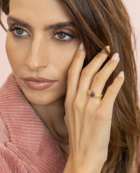 Δαχτυλίδι Ami Stone Ροζ