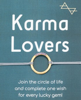 Charm Karma Lovers Χρυσό με Μωβ Ζιργκόν