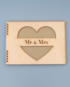 Βιβλίο Ευχών Γάμου - Καρδιά Mr & Mrs