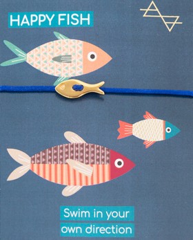 Charm Happy Fish Μπλε Χρυσό