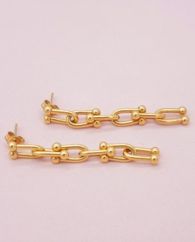 Σκουλαρίκια Link Drop Χρυσό