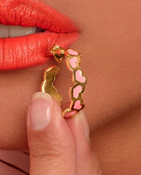 Σκουλαρίκια Kardoules Κοραλλί Χρυσό