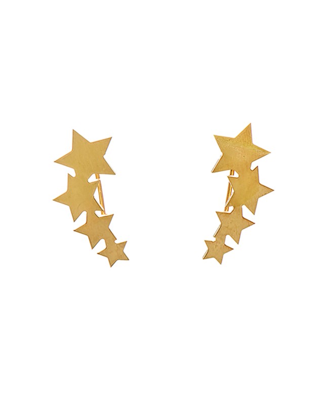 Σκουλαρίκια Stars Climbers Χρυσό