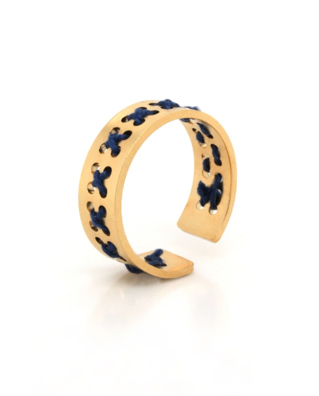 Δαχτυλίδι Stavrovelonia Χρυσό Μπλε