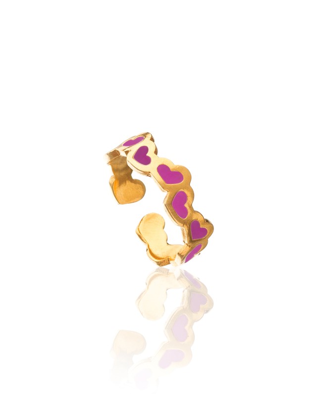 Δαχτυλίδι Kardoules Fuchsia Χρυσό