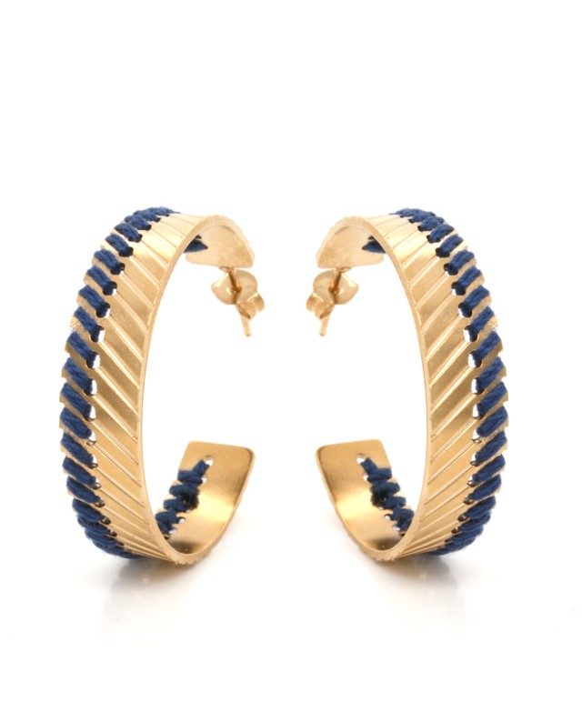 Σκουλαρίκια Agapi Χρυσό Μπλε
